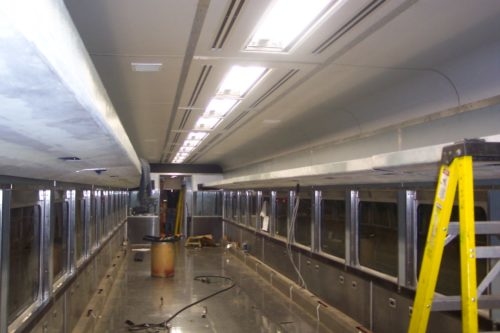Rail car undergoing repairs at DCC facilities