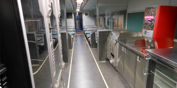 Interior of rail car